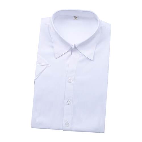 职业衬衫定制logo夏男女餐饮工作服班服地产正装制服面试短袖衬衣