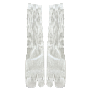 纯色无骨堆堆分趾袜简约韩风ins款中筒二趾袜女袜小众tabi棉袜