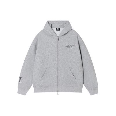 FORNINES刺绣重磅开衫卫衣男女宽松休闲连帽衫秋冬潮牌情侣装外套