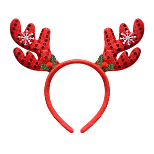 圣诞老人发箍圣诞节装饰品森系鹿角发卡可爱头饰节日礼物发饰头箍