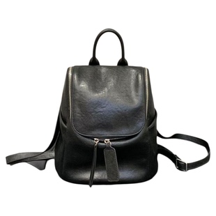 欧货新款真皮时尚百搭多夹层侧袋双肩包女大容量旅行背包休闲书包