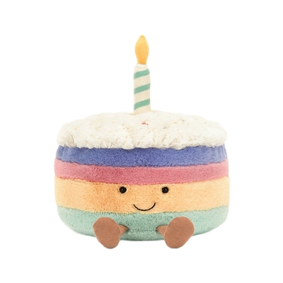 英国Jellycat趣味彩虹生日蛋糕毛绒玩具安抚玩偶公仔娃娃生日礼物