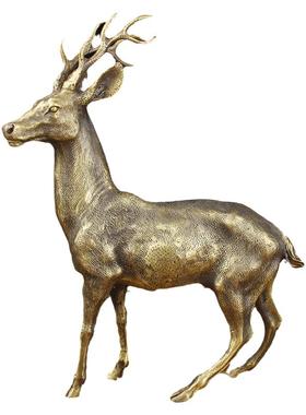 纯铜鹿摆件雕塑家居客厅工艺礼品