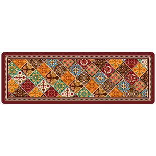 波尔图厨房地垫专用防滑防油免洗可擦L形高档脚垫美式格子可定制