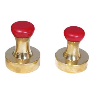 铜光敏印章材料批发红头圆头铜章印章椭圆形黄色铜手柄金属章材料