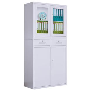 洛克菲勒办公文件柜矮柜带锁铁皮资料财务凭证柜玻璃收纳储物柜子