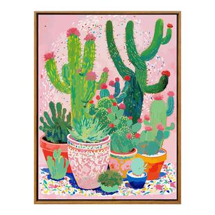 弥生波点多肉绿植数字油画手工diy填色涂色画手绘填充治愈丙烯画