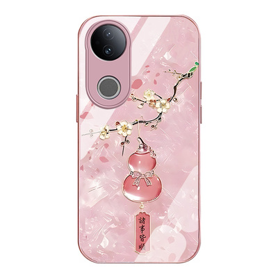适用vivos20手机壳s20pro梅花葫芦vivos19金属漆玻璃vivos19pro新款高级全包防摔女款