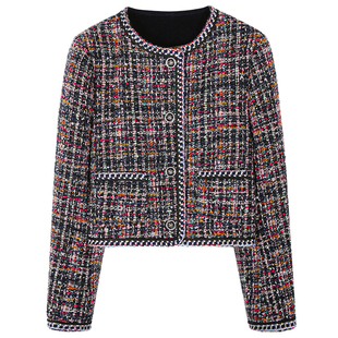 落落狷介小香风短款毛呢外套女2025年新款小个子短外套设计感小众