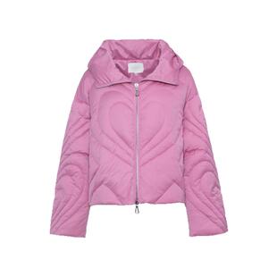 ON＆ON/安乃安冬季款时尚爱心甜美减龄手工绗缝连帽保暖羽绒服女