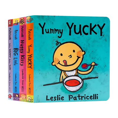 一根毛系列4册 英文原版绘本Yummy Yucky Big Little No No Yes Yes小毛孩脏孩幼儿启蒙认知纸板书行为习惯培养Leslie Patricelli