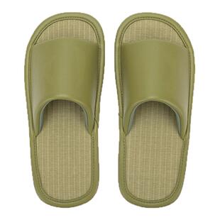 EUXTERPA欧特帕夏季高级感凉席拖鞋静音室内家居轻奢皮质拖鞋男女