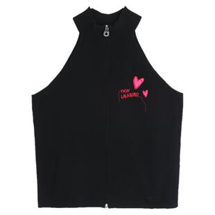 LALABOBO早秋新品潮流百搭可爱风字母高领毛织背心女|LBCC-WSWT11