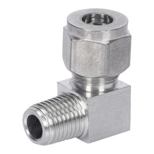 304不锈钢卡套接头接钢管铜管终端气源管直角弯头快速公制螺纹