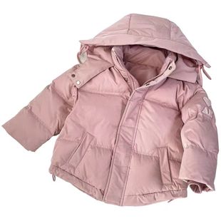 2025新品加厚儿童羽绒服爱心宝宝面包服连帽小中童短款男女童冬装