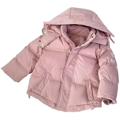 爱心短款加厚男女童羽绒服连帽