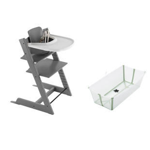 StokkeTrippTrapp®成长椅宝宝餐椅+ 儿童可折叠婴儿浴盆躺托便携