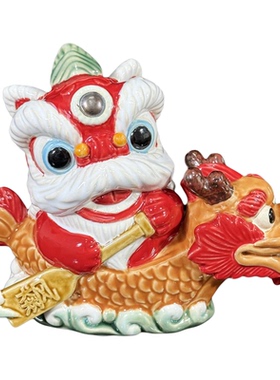 叠滘龙船文创纪念品醒狮国潮摆件
