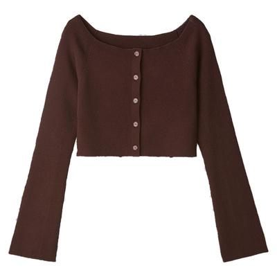 FRAYI.D露肩长袖针织开衫