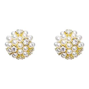 无耳洞入!精致小球耳环女气质高级感珍珠耳夹耳饰短款蚊香盘饰品