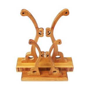 团扇架复古乌木宫扇支架工艺扇子实木摆放底座原竹扇托撑架扇子架