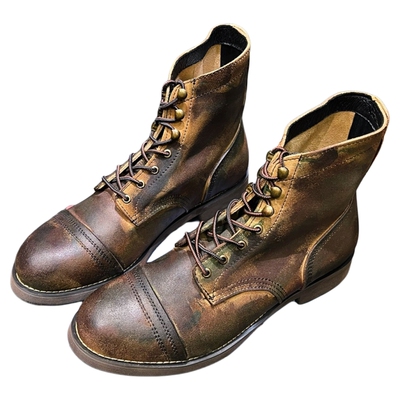 做旧复古手工翻毛皮马丁靴英伦风