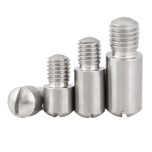 QD304不锈钢一字开槽无头轴位螺钉黑色台阶轴位销钉GB831 M2-M10