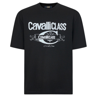 Cavalli Class卡沃利高端男装26夏季字母印花短袖T恤宽松纯棉半袖
