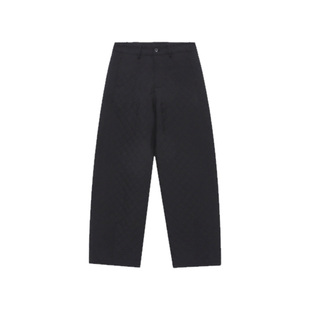 木岸muan松弛超模裤定制菱格高级宽松百搭简约长裤子女D-MJ-F8628