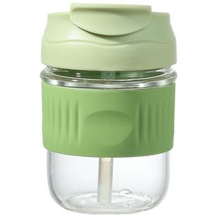 卡罗特玻璃杯吸管水杯2025新款女高颜值大容量泡茶便携随行咖啡杯