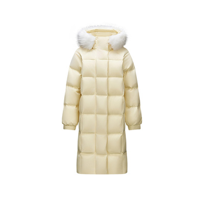 森马三防防风毛领连帽长羽绒服女