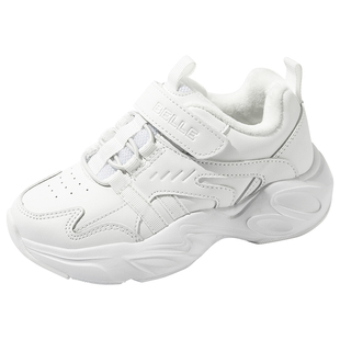 百丽童鞋女童加绒运动鞋冬季保暖宝宝二棉鞋男童老爹鞋儿童跑步鞋