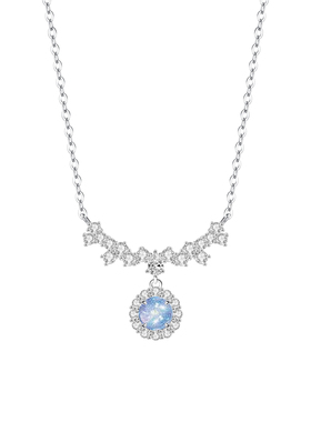 微汀天然月光石纯银项链送女友