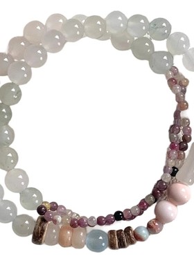 「吟花入酒」天山翠碧玺玉石串珠手链新中式高级感手串轻奢女手饰