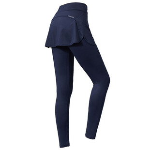 女运动裤裙速干羽毛球裙秋冬加绒高腰假两件长裤跑步健身瑜伽裤子