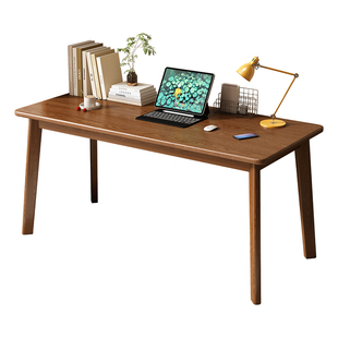 定制橡木书桌实木学习桌长条窄桌靠墙电脑桌纯实木工作台原木桌子