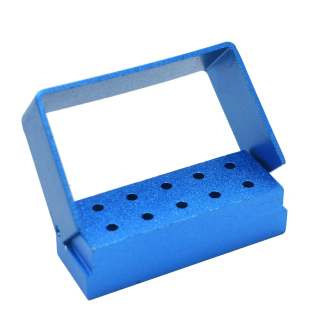 牙科金属实芯5孔10孔高速车针架车针盒口腔材料铝合金工具消毒盒