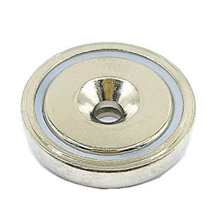 强磁铁圆形带孔锅磁打捞吸铁石钢套防撞门吸永磁车顶吸盘电焊磁钢