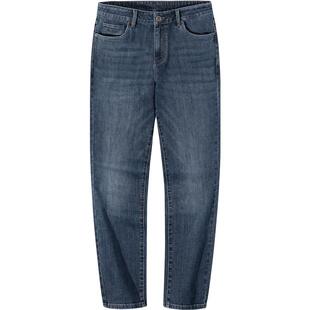 骆驼男士复古怀旧摩登系列舒适弹力直筒牛仔裤