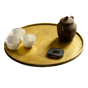 金箔大漆茶台非遗漆器壶承手作盘