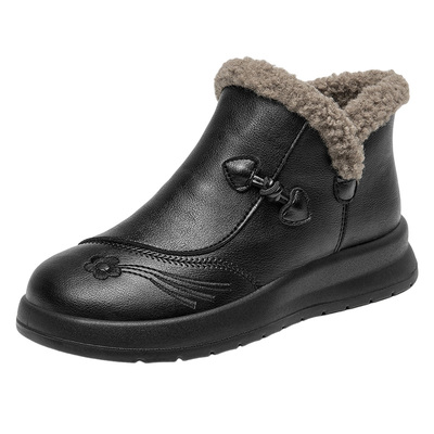 大东妈妈鞋平底加绒保暖妈妈棉鞋