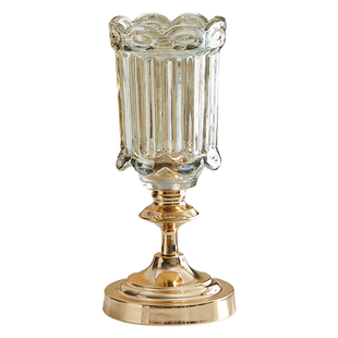 轻奢风玻璃花瓶装饰摆件北欧法式客厅玄关柜餐桌面现代高端插花器