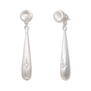 ASTRALIS·隐星｜拉丝水滴两戴星芒耳钉女长款高级耳饰春夏新耳环