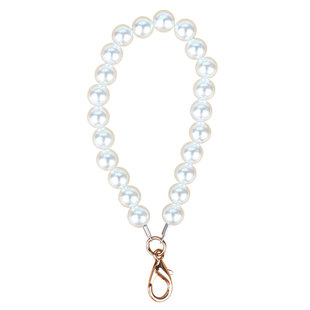 珍珠挂链diy珍珠小花钩针玩偶钥匙扣手机包包空心球挂件绳链条