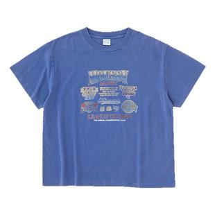MOUSSY 夏季新品美式复古风印花做旧短袖T恤女010ISQ90-6851