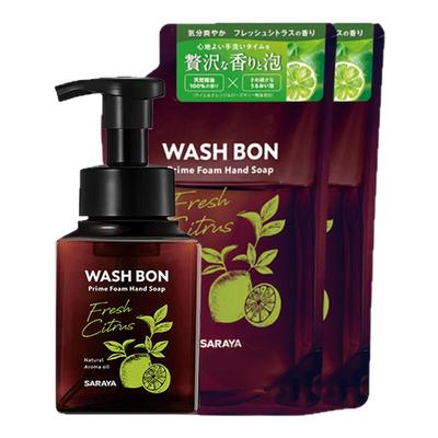 saraya日本进口精油洗手液温和滋润泡泡款柑橘香280ml+替500ml*2