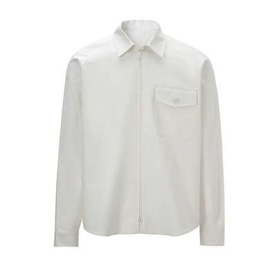 双面丝光长绒棉老钱风衬衫夹克男