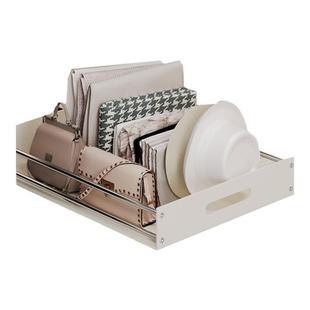 厨房拉篮pp轨道单层抽屉式碗碟收纳调味托盘白色抽拉加高橱柜置物