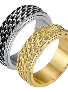 跨境戒指环钛钢复古JZ810