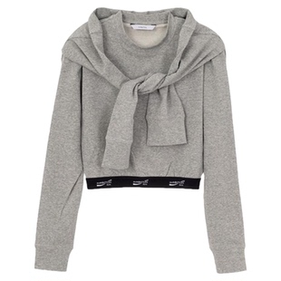 pushBUTTON 潮流时尚女士披肩设计套头圆领卫衣银泰百货301574